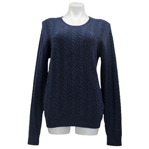 Gieves & Hawkes Womens Blue Cable Knit Sweater S - Picture 1 of 2